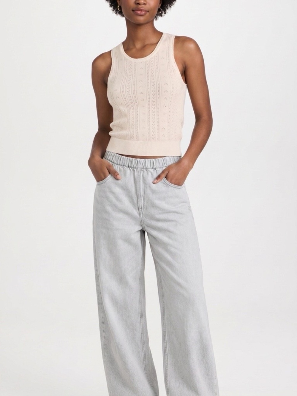 Zara Kids Fluid Jogger Jeans 13-14 164 Light Wash Wide Leg NWT